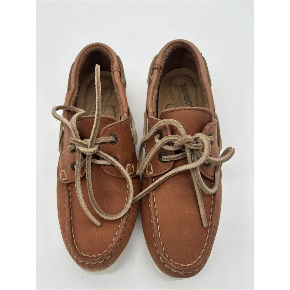 Tribord‎ Women's Brown Leather Boat Shoes Size 6.5 Made In Portugal